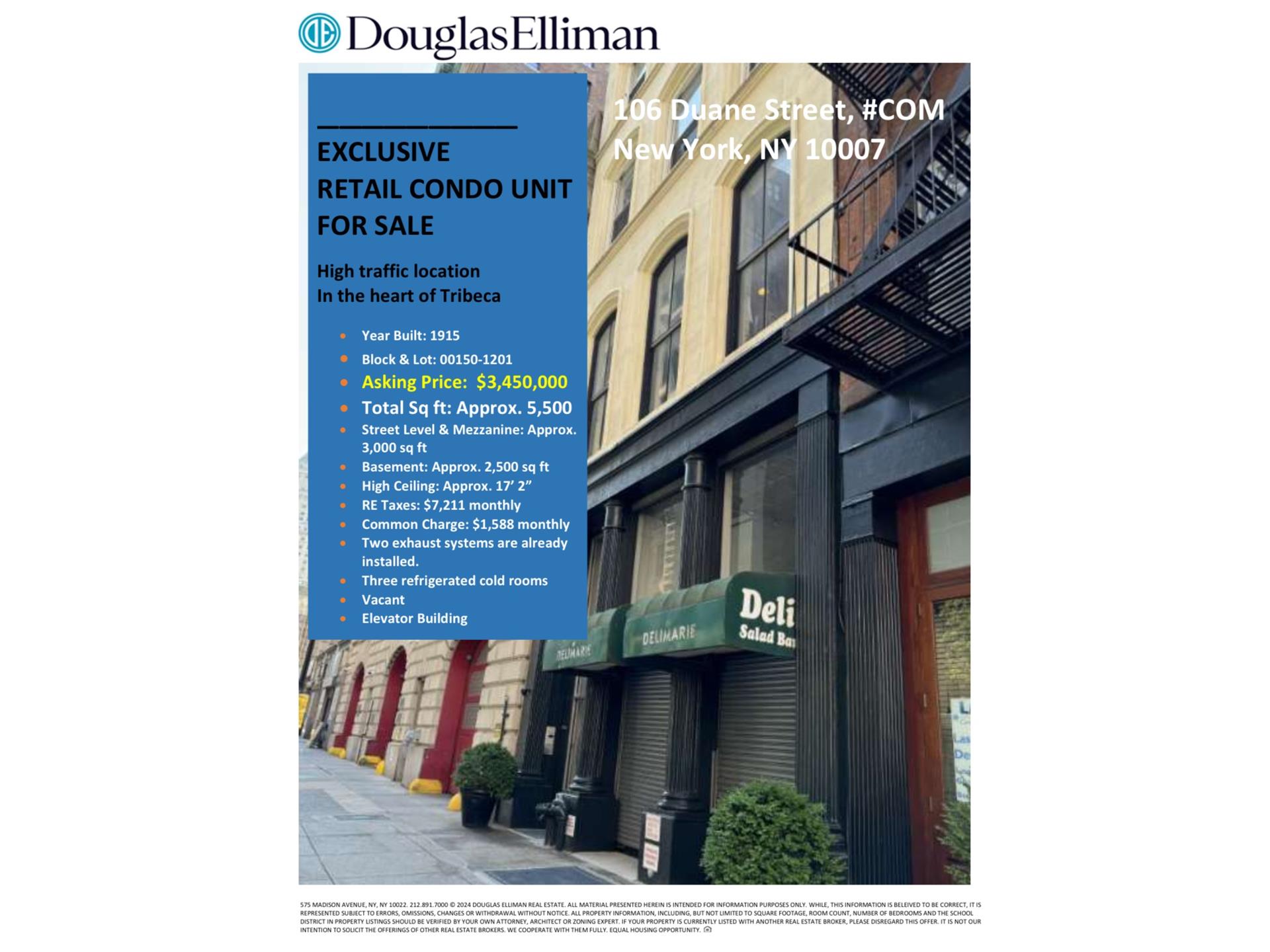 106 Duane Street COM Tribeca New York NY 10007