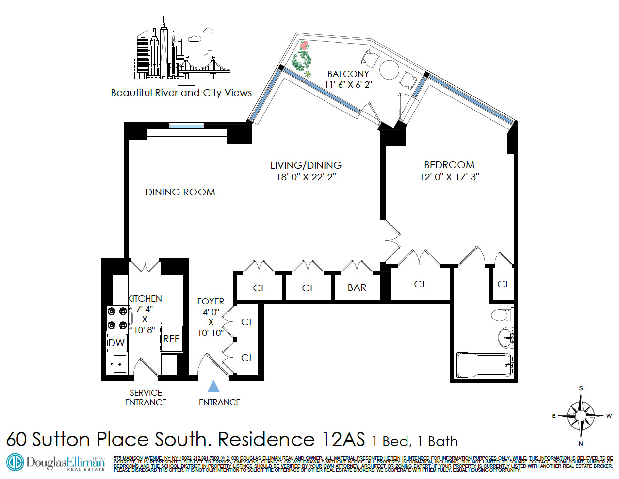 60 Sutton Place South 12AS Sutton Place New York NY 10022