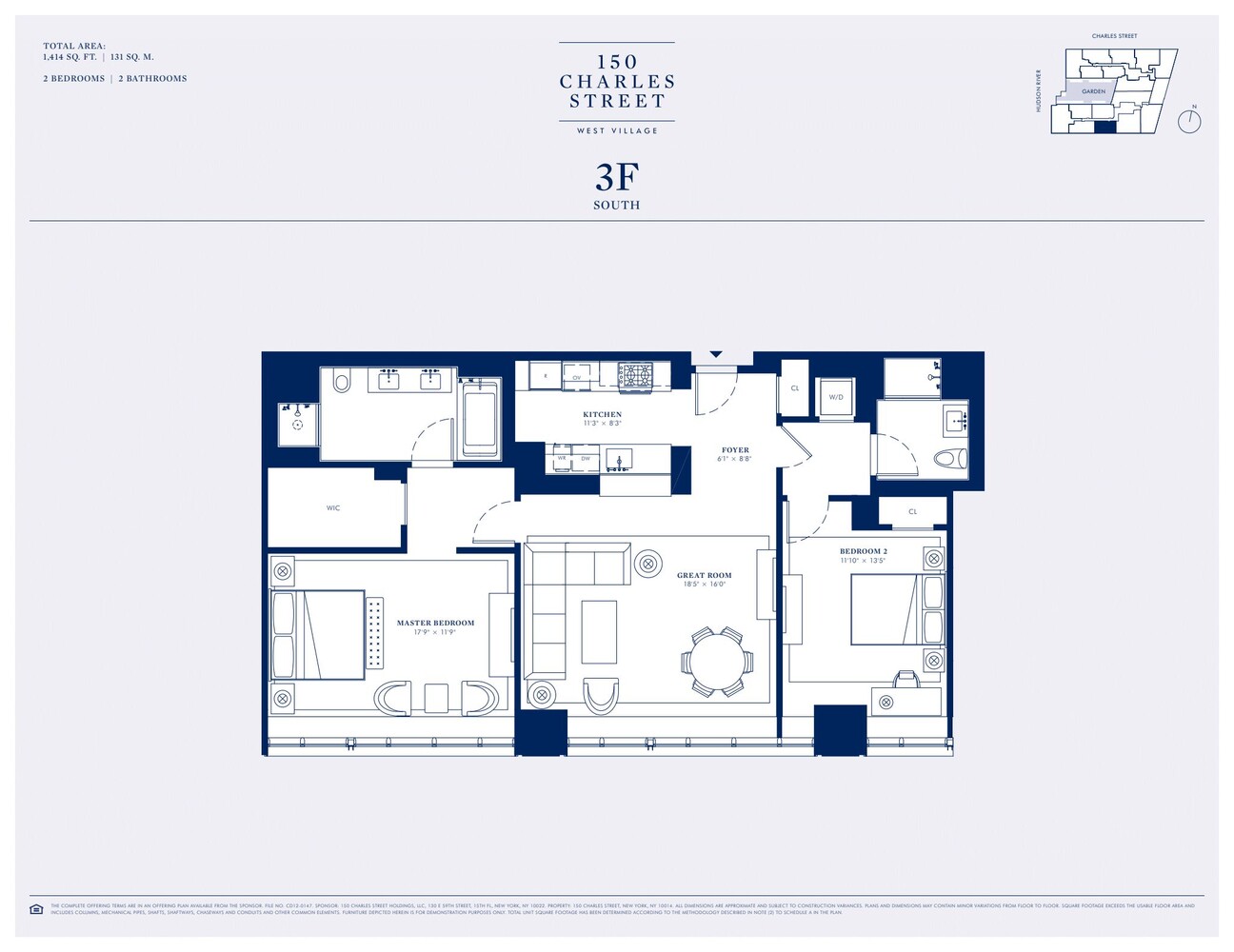 150 Charles Street W. Greenwich Village New York NY 10014